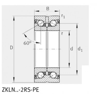 Подшипник ZKLN0624-2RS-PE